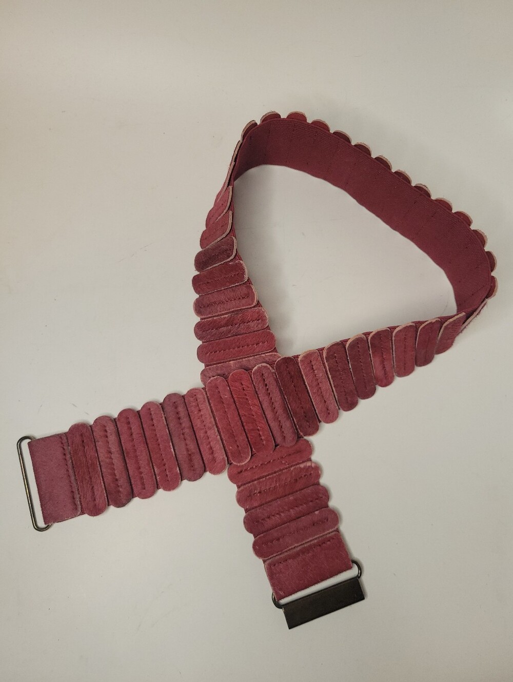 Stretch Elastic Waist Belt In Deep Dusty Wine Rose